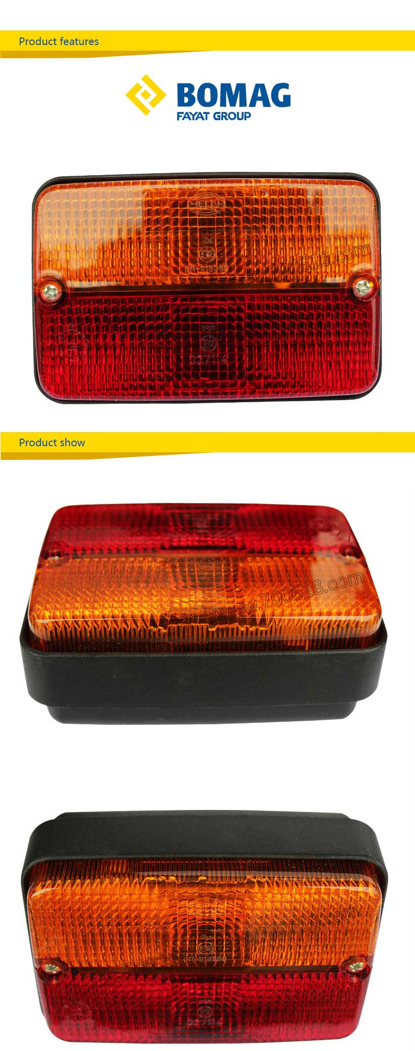 BOMAG 203 Double steel wheel brake light  Original factory