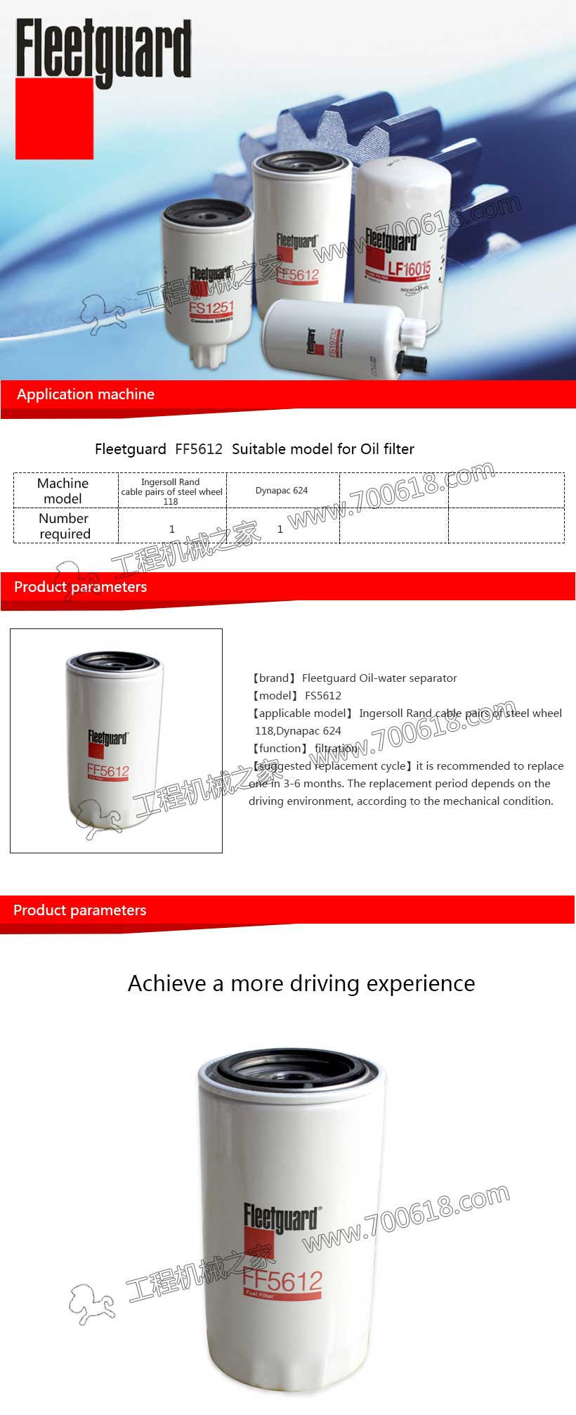 Fleetguard Fuel Filter FF5612