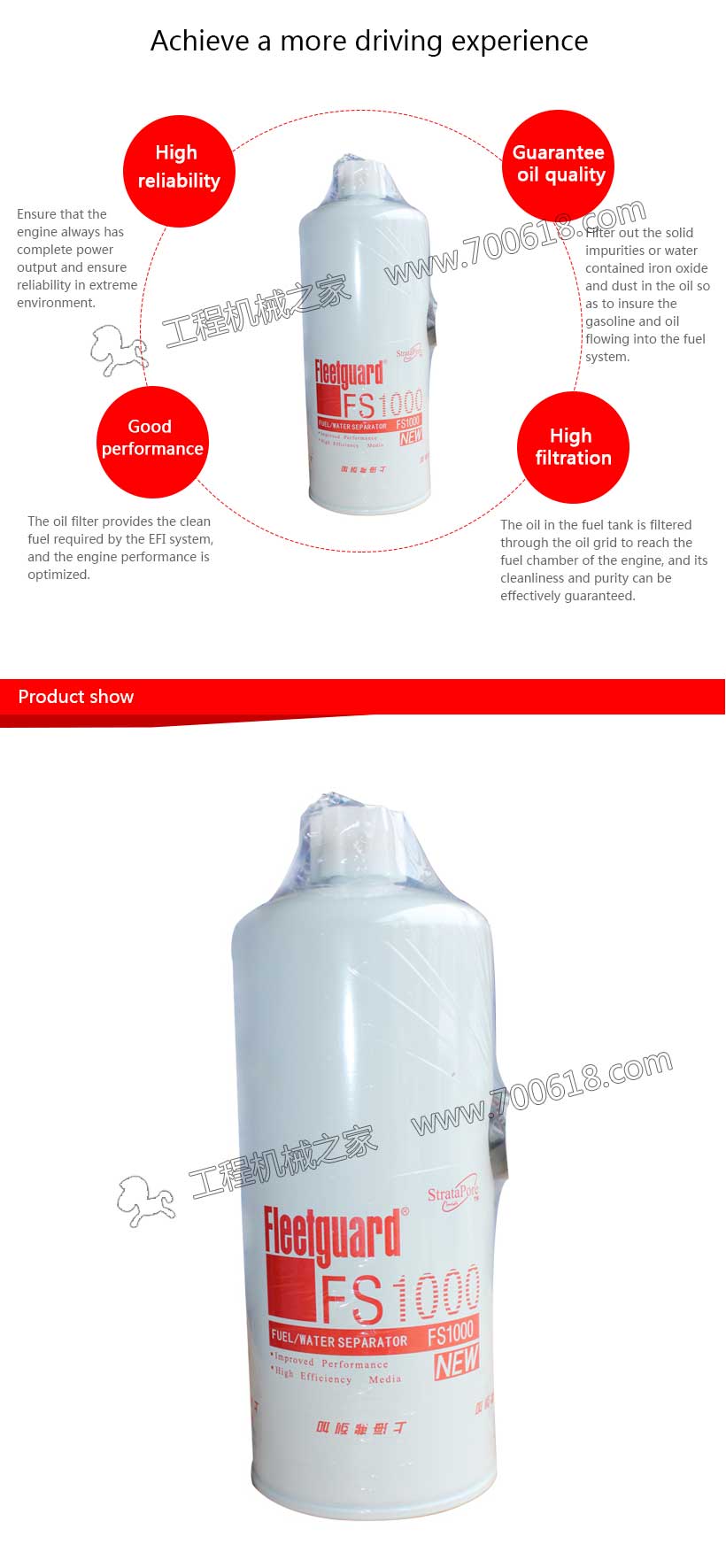  Fleetguard Fuel Filter  FS1000