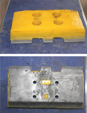 Milling machine polyurethane track pad