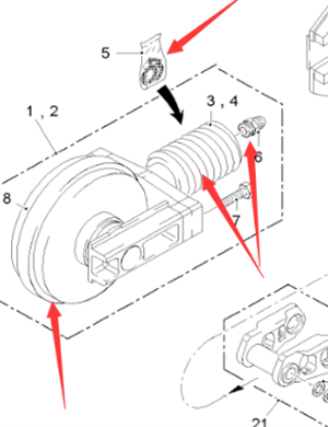  Pavement Milling Machine Track Tension Cylinder Part Number 129987