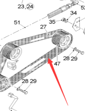  Pavement Milling Machine Milling Drum Drive Belt Part Number 189294