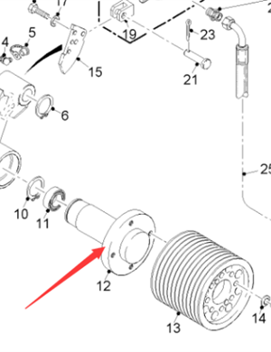  Pavement Milling Machine Milling Drum Belt Tensioner Bearing Shaft Part Number 187006