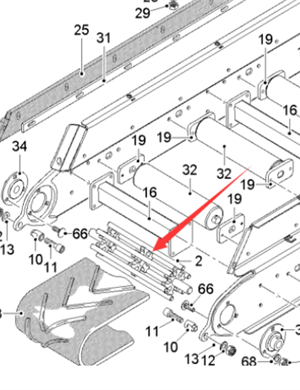  Pavement Milling Machine Secondary Turnback Roll Part Number 182519