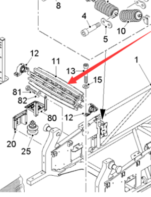  Pavement Milling Machine Secondary Turnback Roll Part Number 90059