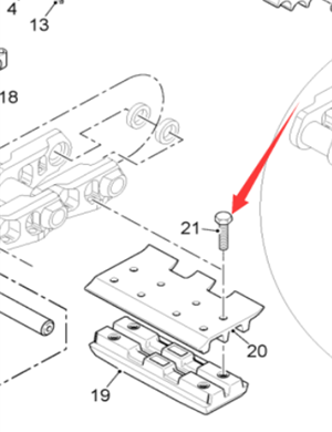  Pavement Milling Machine Split Track Shoe Attaching Bolt Part No. 2167050