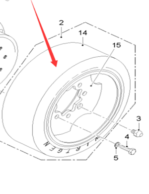  Pavement Milling Machine Solid Tire (Front Wheel) Part Number 2136673