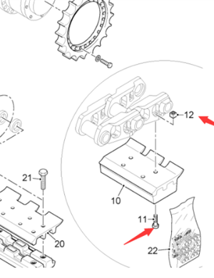  Road Milling Machine Track Plate Bolt Part Number 37824