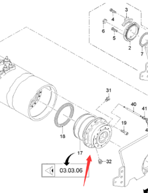  road milling machine milling drum reducer part number 87709