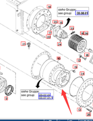  road milling machine milling drum reducer part number 42133