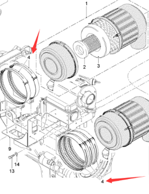  road milling machine air filter bracket part number 19152