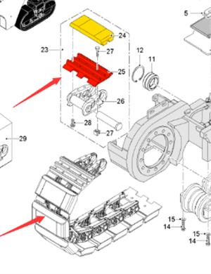  Road Milling Machine Track Chain Assembly Part Number 2121472   