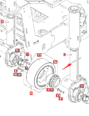  road milling machine wheel bracket part number 2273163