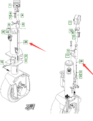  road milling machine leveling and pulling line part number 106711