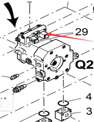 V ö gel paver solenoid valve coil (square) part number 9627861003