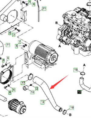 Vö Paver  Air filter intake pipe part number 2057094