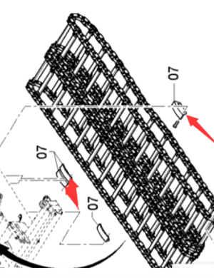 DYNAPAC scraper large chain guide device part number D635060800A