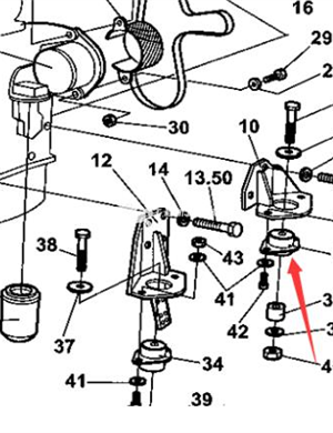 Engine support foot pad part number 372984