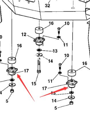 Driver's cab shock absorber part number 373400