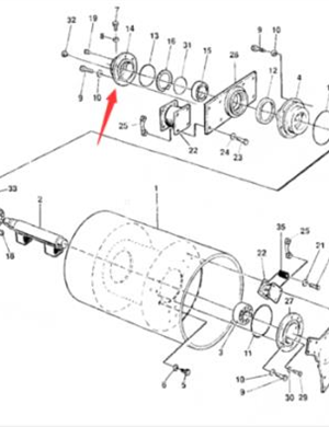 Steel drum vibration flange part number 4700358795