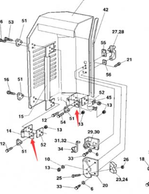 Engine door hinge part number 381675 