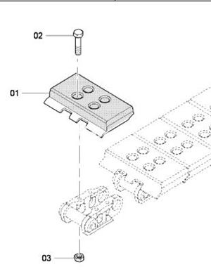 Repair kit for paver track shoes, part number 4812035550