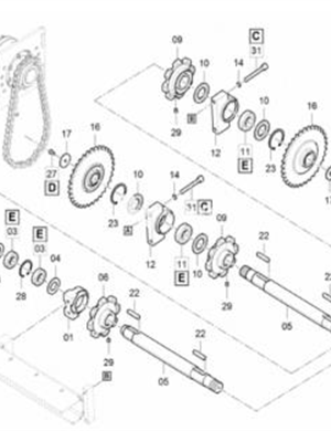  Scraper sprocket shaft repair kit part number 4812027438