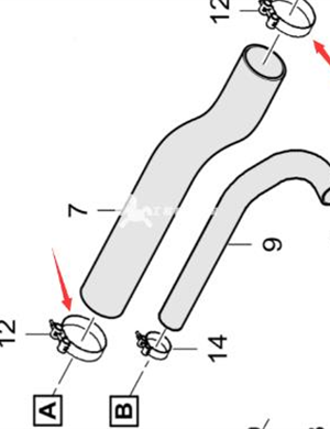 Part number of intake pipe clamp D934349109