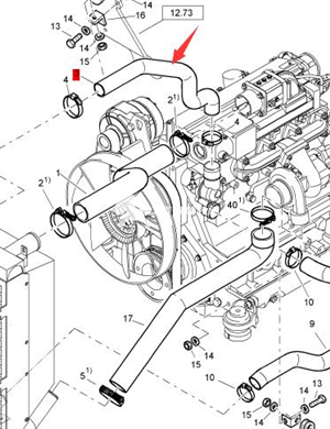 BOMAG engine water pipe part number 58190362