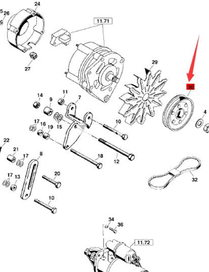 BOMAG generator pulley part number 05717459