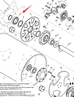 BOMAG steel wheel bearing part number 05113319 