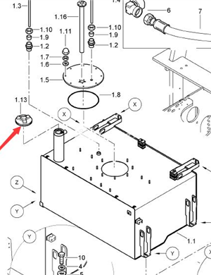 BOMAG diesel tank cover part number 324163210