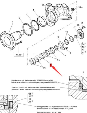  BOMAG intermediate hinge bearing spacer part number 58040146