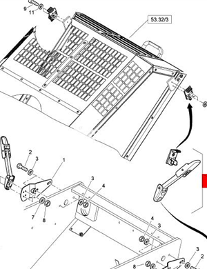 BOMAG door hinge lock part number 05932161 