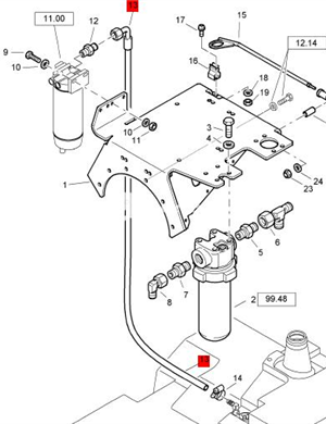 BOMAG diesel pipe part number 05554762 