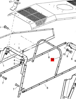   BOMAG engine hood bracket part number 58070970