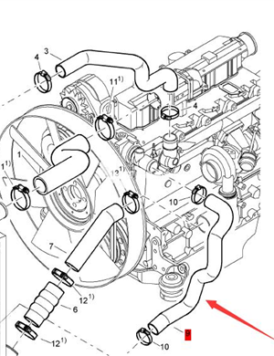 BOMAG engine drain pipe part number 58190357 