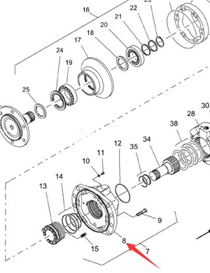 BOMAG walking motor middle housing part number 05818318