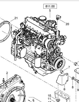 BOMAG diesel engine assembly part number 05702521