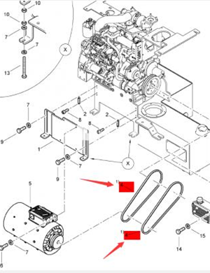 BOMAG heating motor belt part number 308040054