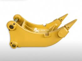Heavy duty 50mm pin axle excavator accessory with double toothed tree stump hook